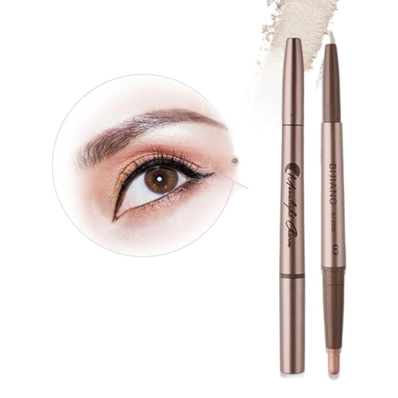 Pen Craftsman Silkworm Pen Pearlescent White Champagne Gold Not Easy to Smudge Natural Delicate Fit Highlight Eyeshadow Pen Makeup
