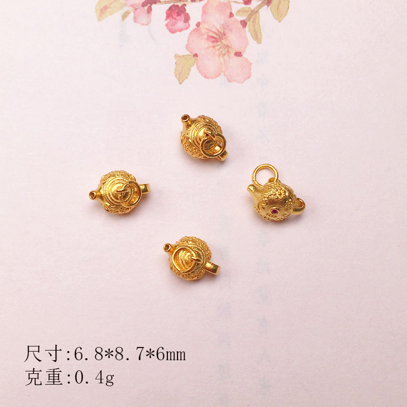 DIY Accessories s925 Silver Gold Plated Small Drop Necklace Pendant Bracelet Pendant Bracelet Beads Beads Jewelry Material