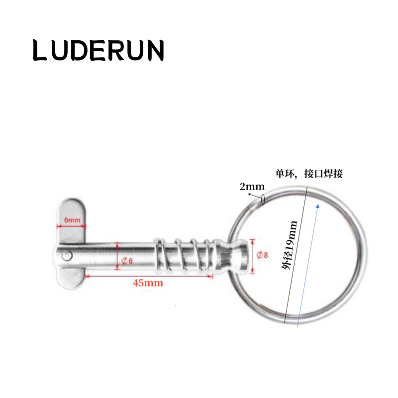 316 스테인레스 스틸 안전 핀 요트 선박 액세서리 풀 핀 스프링 핀 6*40MM 정지 핀