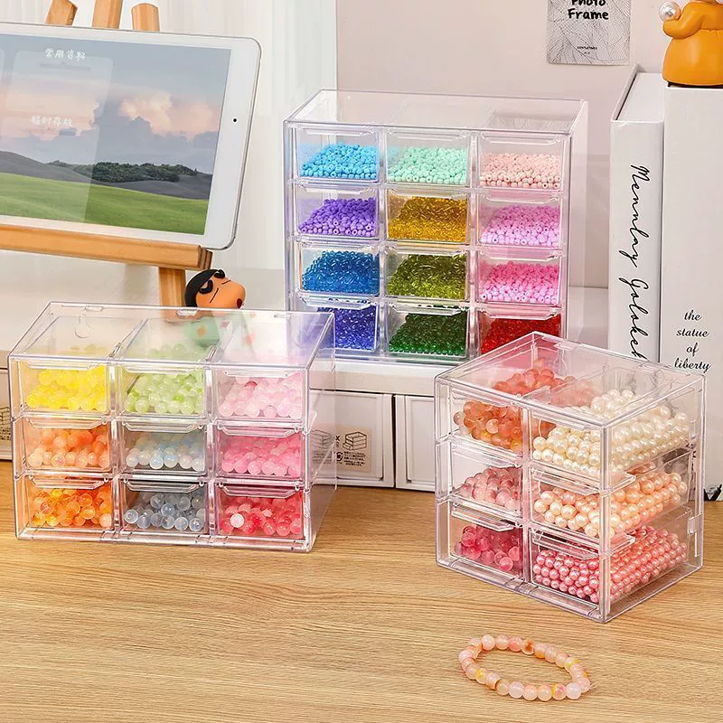 Beaded bracelet handmade, storage box, beads, transparent storage system