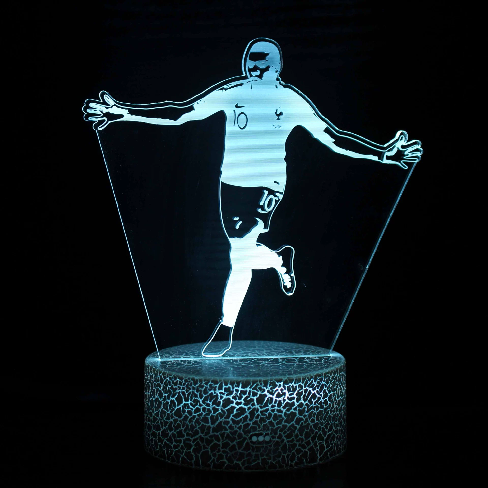 3D LED настольная лампа (Zuoba), футбольная акриловая панель, сенсорная/пульт дистанционного, многоцветные основания серии ZB‑