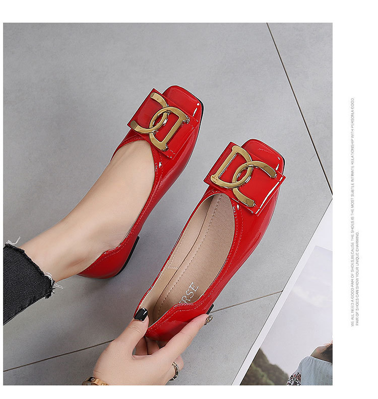 Women's Flat Shoes For Women Square Toe Low Heel Casual Work Shoes_voghion.com