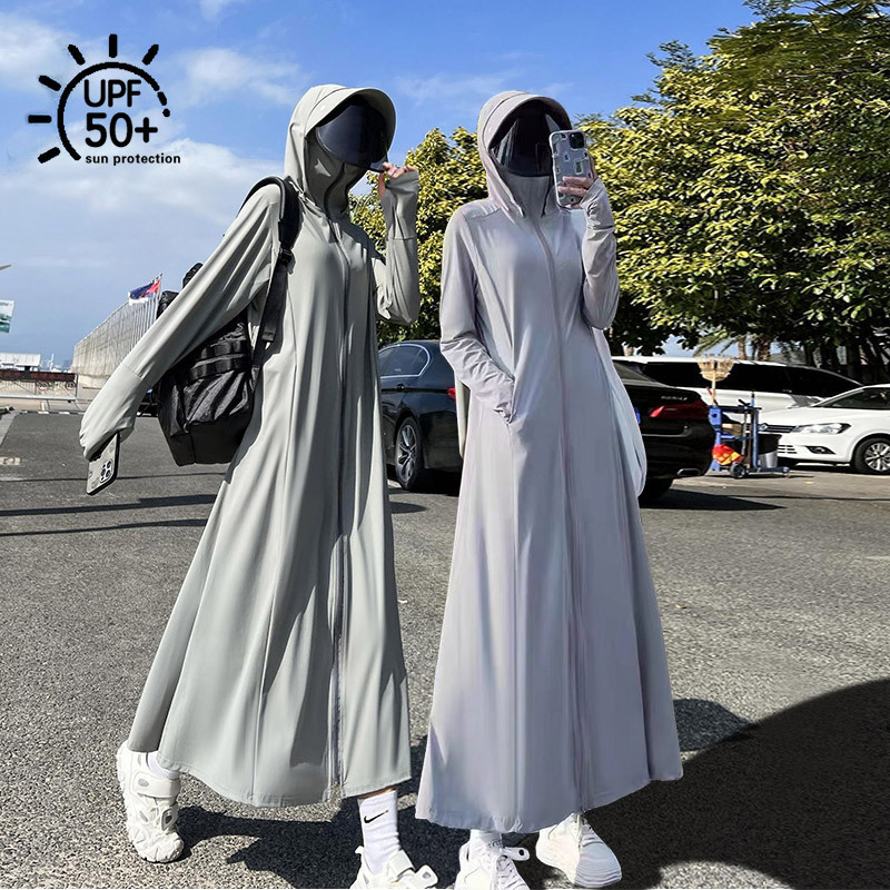 Women's Summer Sun Protection Clothing 2025 New Long Full Body Slim Ice Silk Seaside Sun Protection Clothing Anti-Uv Blouse Women's Summer Sun Protection Clothing 2025 New Long Full Body Slim Ice Silk Seaside Sun Protection Clothing Anti-Uv Blouse