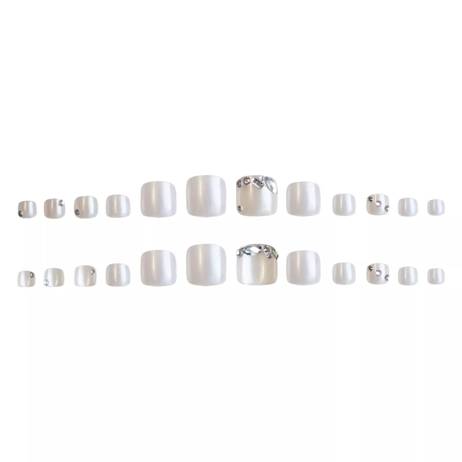 Nuevo estilo de verano parche de uñas de los pies parche de uñas de desgaste de los pies producto terminado al por mayor luz de la luna parche de uñas blanco parche de uñas