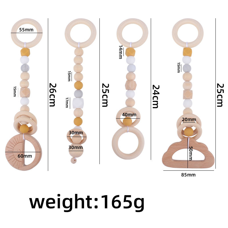 Nuevo bebé haya calmante juguete bebé cuentas de silicona dientes molienda cadena traje Amazon AliExpress