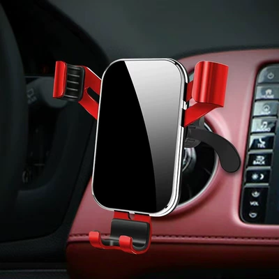 Car phone holder Air Vent Compatible, 360-Degree - red-single-bracket