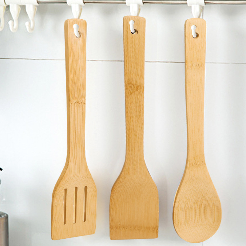 Set de pala de bambú, pala de bambú, cuchara de cocina, pala de bambú, cuchara de horquilla, pala de bambú japonesa, olla antiadherente, pala de bambú especial, cuchara de bambú
