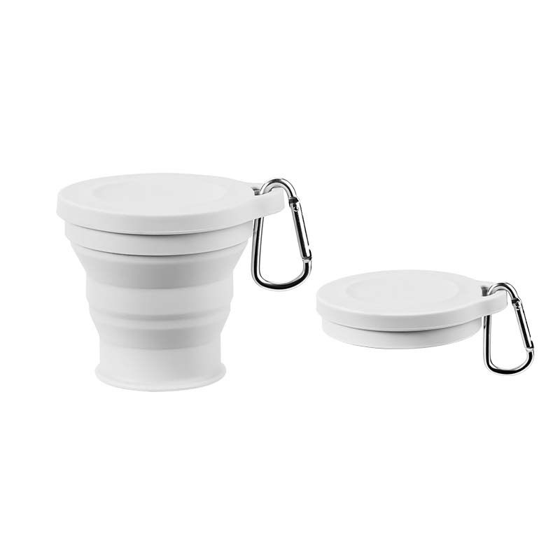 Taza plegable de silicona Dengye taza de agua al aire libre de silicona resistente a la temperatura con tapa taza de enjuague bucal retráctil portátil 180ml
