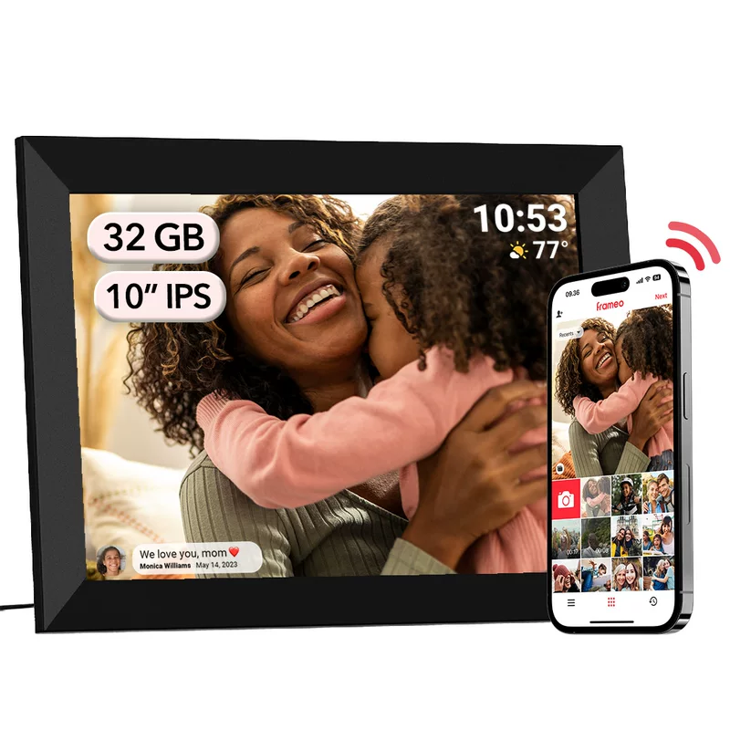 FrameoIPS большой экран 10,1 дюйма Wi-Fi облачная фоторамка цифровой сенсорный экран APP совместное видео и фото фоторамка