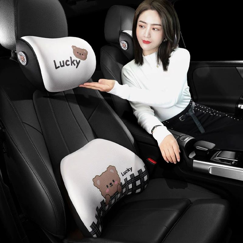 YX Оптовая мультяшный медведь подголовник подголовник талии с хлопчатобумажной памятью автомобиль медленный отскок подушки для комфорта подушки для интерьера