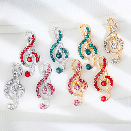 Note Brooch High-end Female Delicate Niche Design Sense Chest Flower Simple Multi-functional Suit Collar Pin Accessory 
