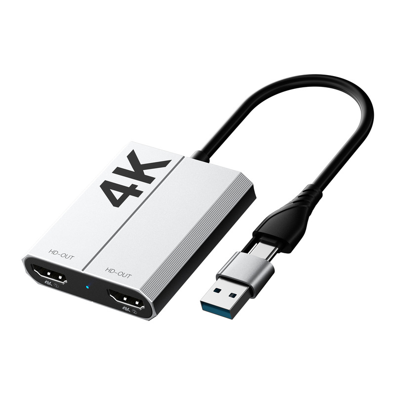 TYPE-C+USB双头二合一扩展坞双HDMI转换器usb3.0分线器hub拓展坞|undefined