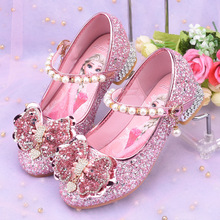 支持代发女童公主鞋爱莎儿童单鞋春秋季新女孩高跟鞋水晶表演皮鞋