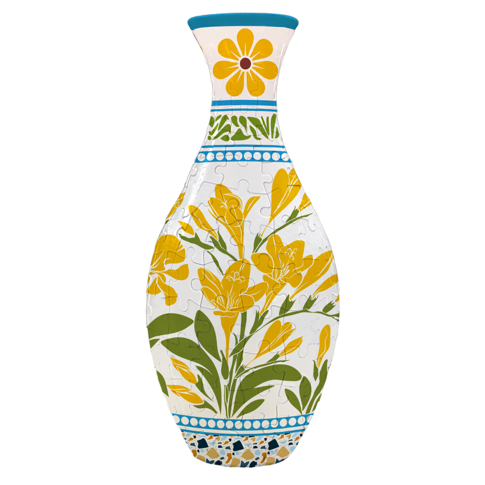3d Puzzle Vase Blue And White Porcelain Creative Home Ornament_voghion.com