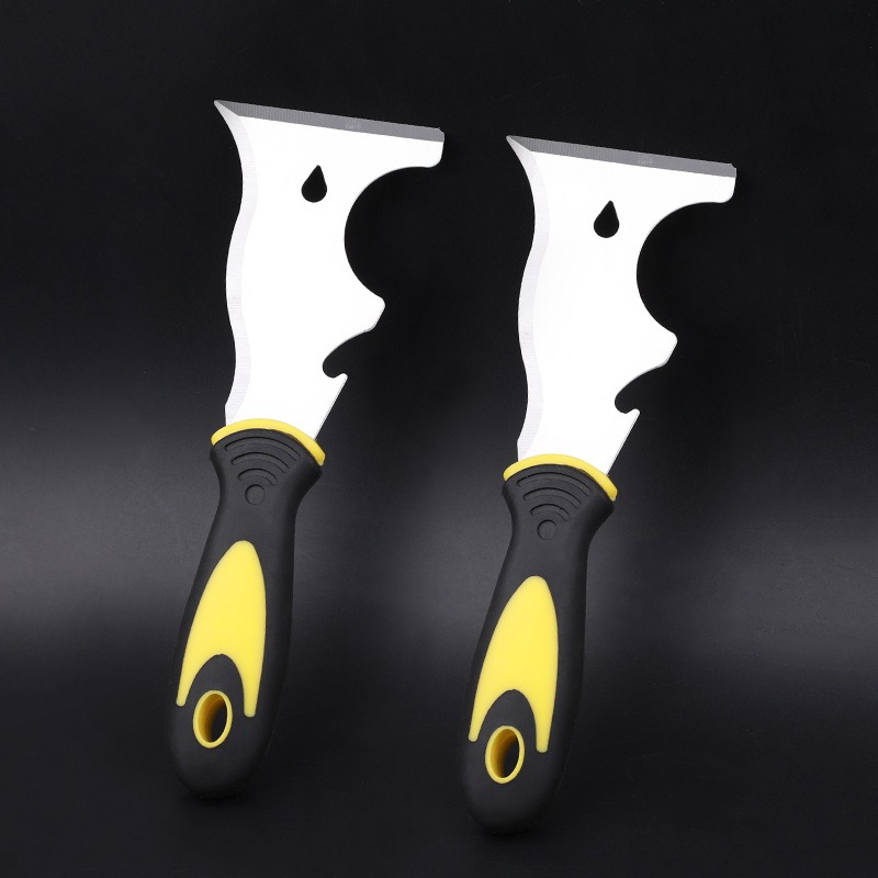 Hoja de limpieza nueve en uno, cuchillo de piso, cuchillo de cenizas de aceite de acero inoxidable, raspador de cenizas de engrosamiento multifuncional, venta al por mayor transfronteriza