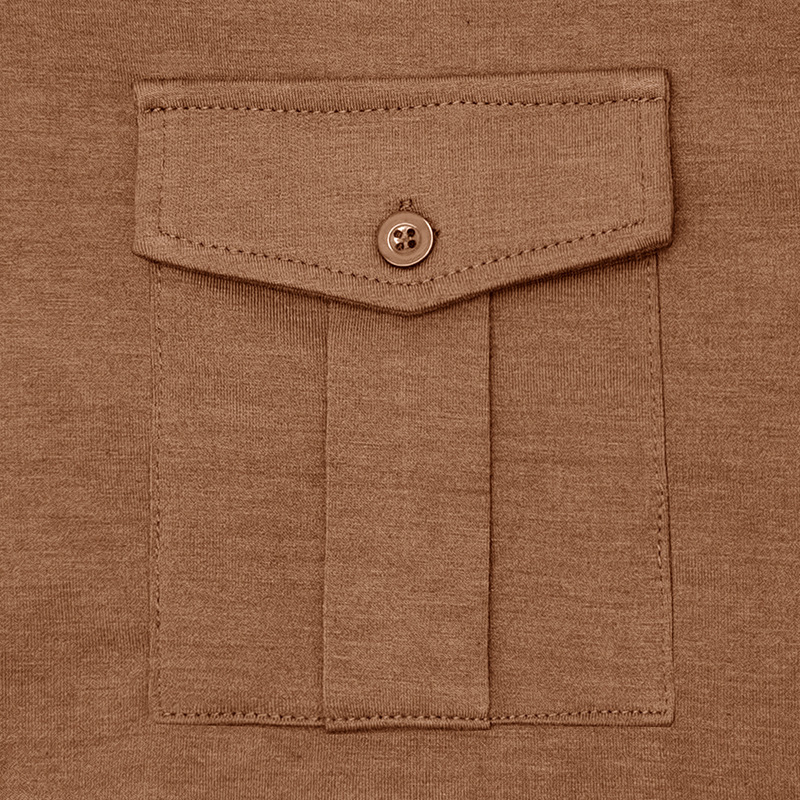 Men's Polo Shirt Long Sleeve Solid Colour Autumn Winter Style_voghion.com