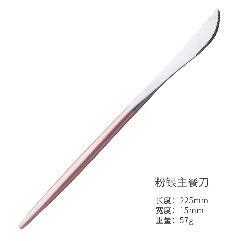 304 de acero inoxidable vajilla portuguesa cuchillo, tenedor y cuchara de cuatro piezas chapada en oro cuchara Nordic comida occidental traje de filete de oro negro