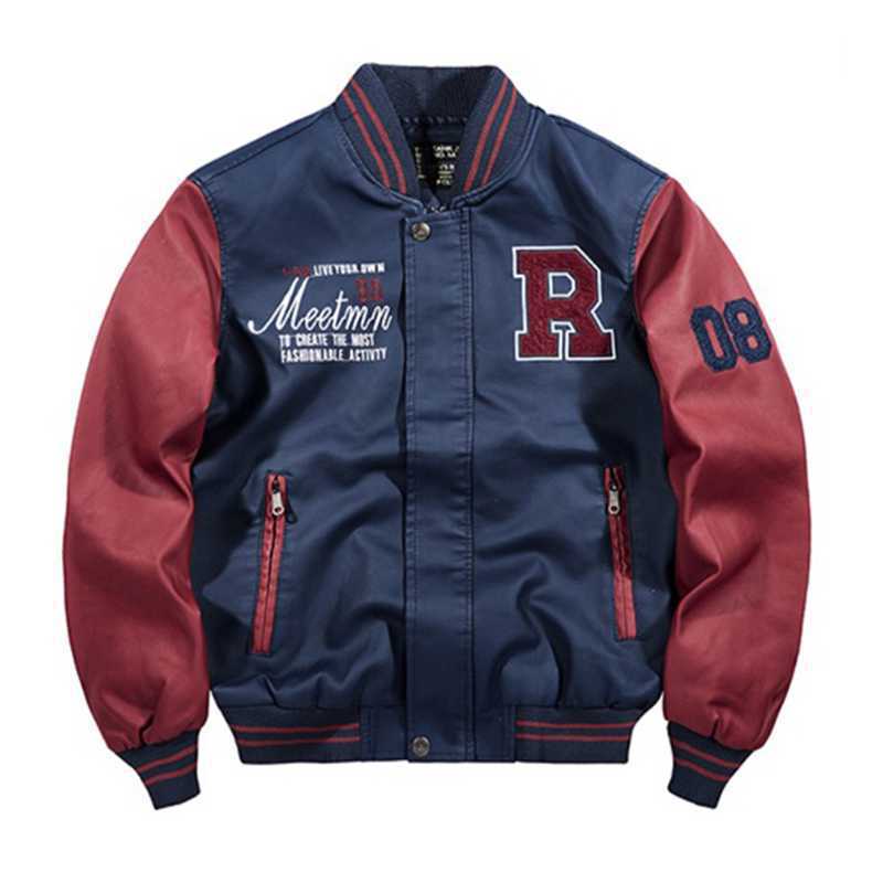 Men's Clothing flight suit jacket men's splicing baseball suit motorcycle suit leather jacket _voghion.com