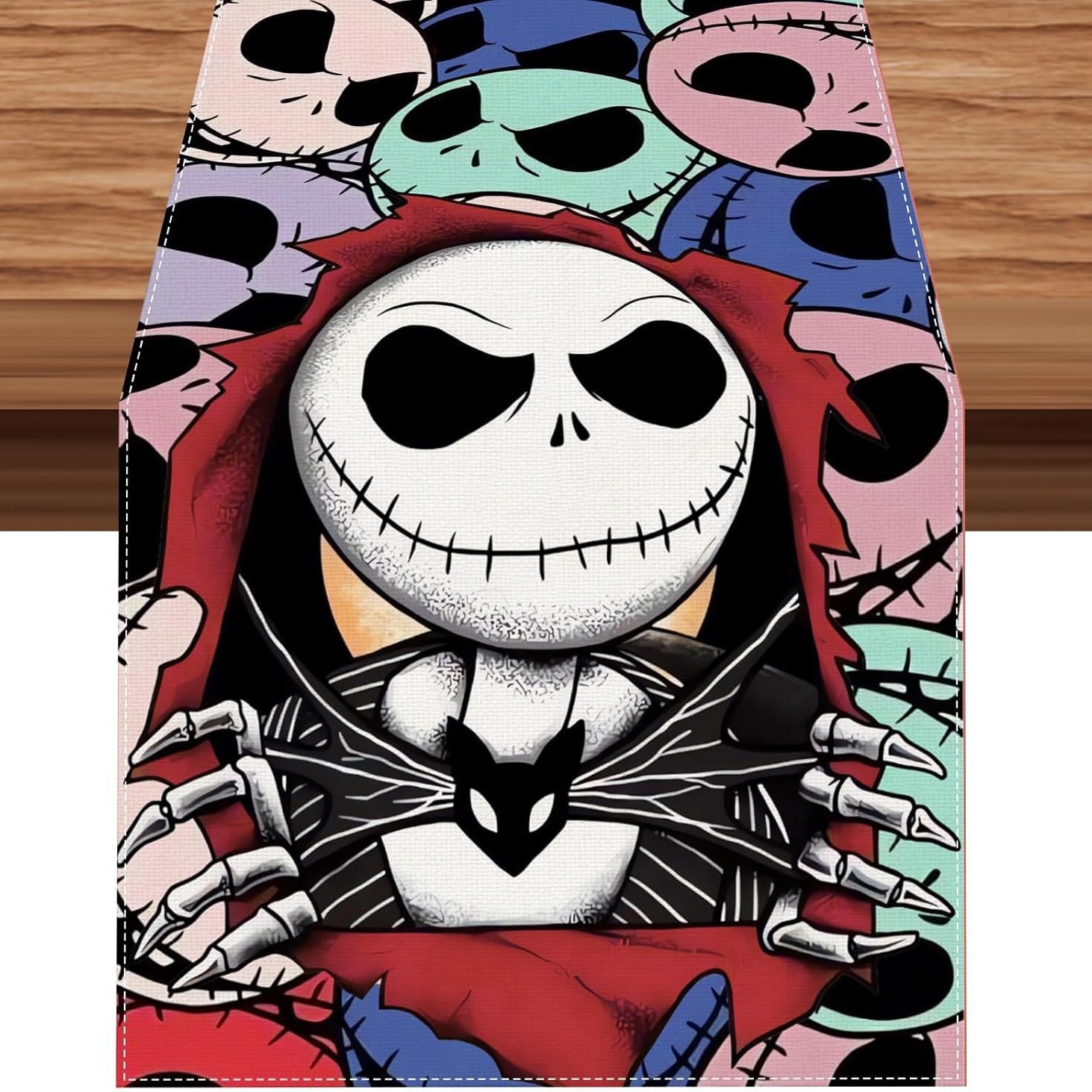 Transfronterizo 2024 Amazon nuevo Halloween Navidad terror lino tabla bandera tabla de comedor tabla bandera de té image 7