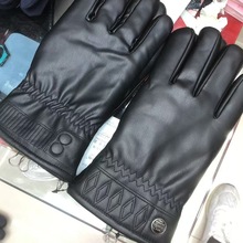 皮手套冬季加绒触屏保暖防寒防雨户外骑行pu手套男女毛球毛口鹿皮