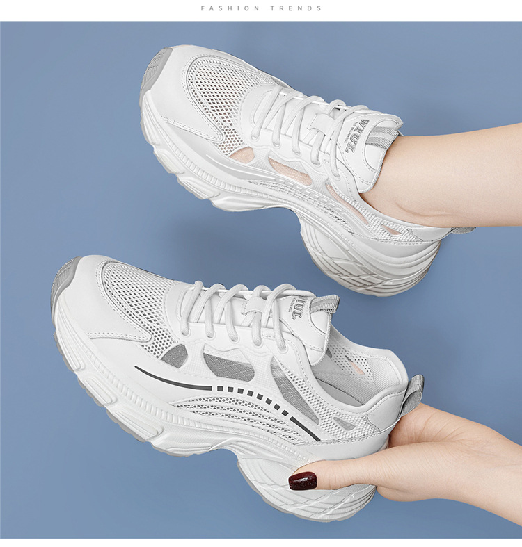 Giày sneaker nữ đế dày mùa hè 2025 đa năng đế mềm êm chân — 7252 gót xanh cao 5cm, 7252 màu xám gót cao 5cm chi tiết 4
