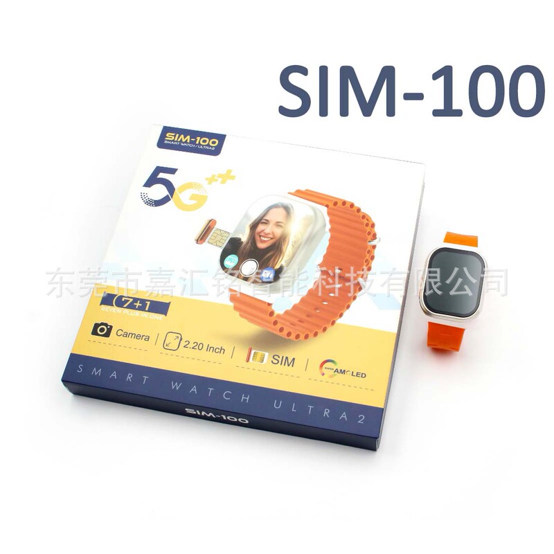 Smartwatch Huaqiangbei Sim-100 Magnetic Blood Pressure and Blood Oxygen Monitoring Ultra Full Network 5g with Card Slot for Cross-Border Use Smartwatch Huaqiangbei Sim-100 Magnetic Blood Pressure and Blood Oxygen Monitoring Ultra Full Network 5g with Card Slot for Cross-Border Use