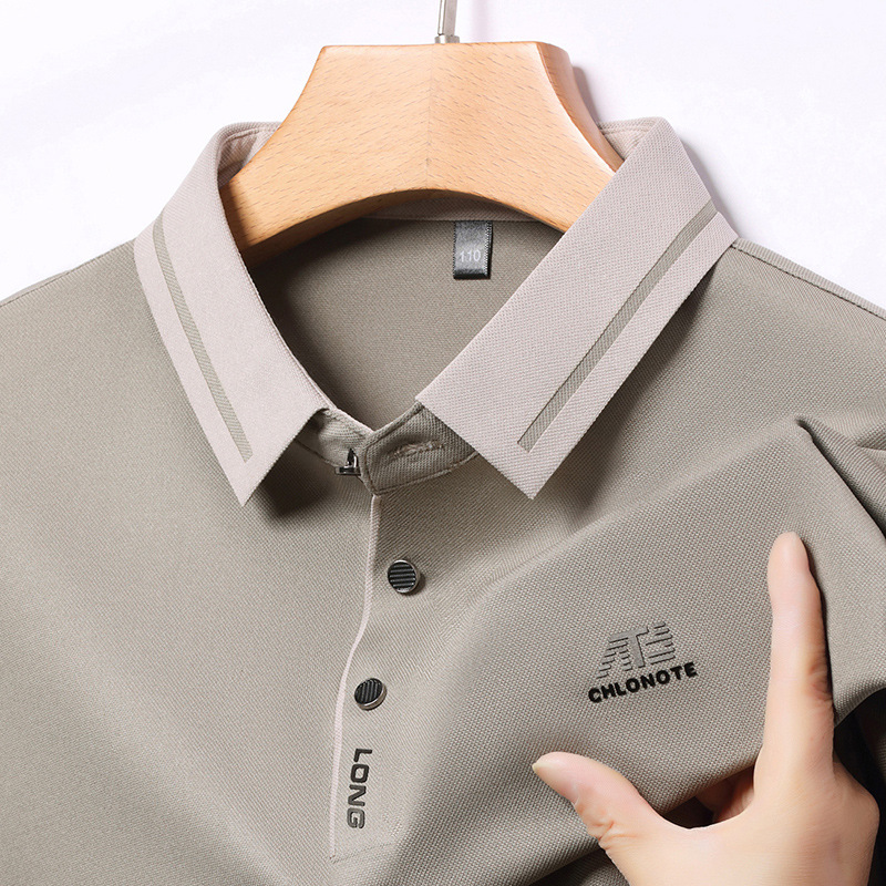 Cross-border Men's Short-sleeved T-shirt Lap Summer Thin Loose Casual Polo Shirt Middle-aged Dad Half-sleeved T-shirt