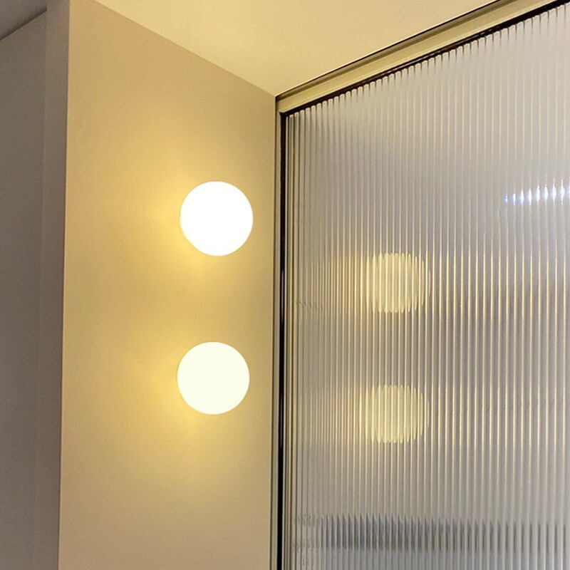 Ball glass wall lamp French minimalist designer living room background wall lamp bathroom ball bedroom bedside lamp Ball glass wall lamp French minimalist designer living room background wall lamp bathroom ball bedroom bedside lamp