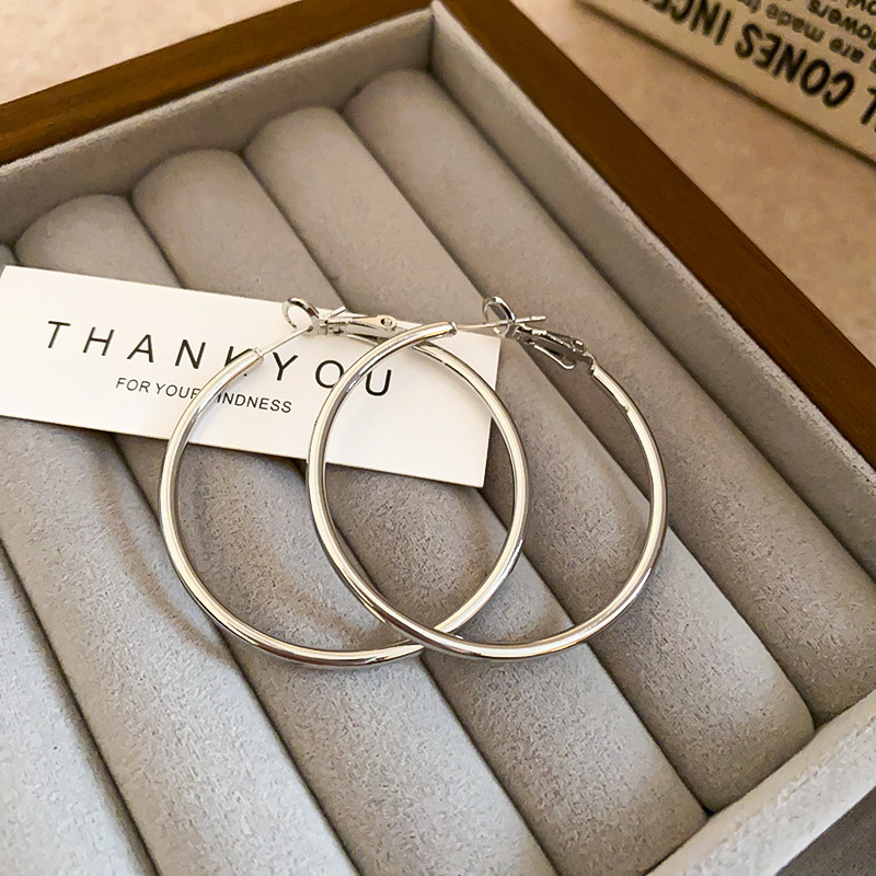 Pendientes redondos irregulares con aguja de plata Pendientes simples y fríos de moda Pendientes europeos y americanos de lujo ligero Pendientes de alta gama mujeres
