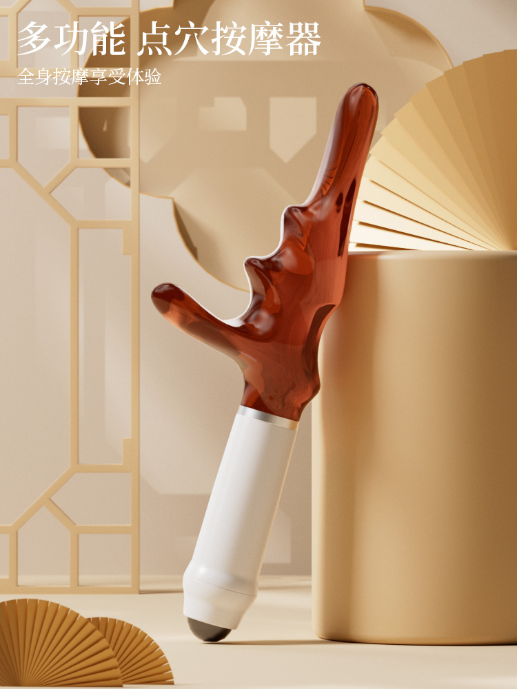 Dispositivo de apertura de punto de barra de acupuntura, meridiano magnético multifuncional, lápiz de extracción de tendones de mano, pedicura, herramienta de dragado de masaje de pájaro triangular