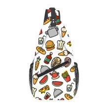 亚马逊新款来图印制美味食物户外运动休闲单肩斜挎零钱包一件代发