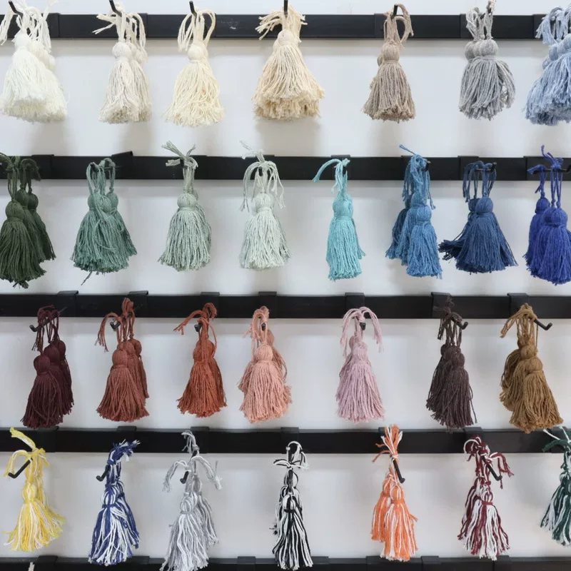 Pillow handmade with tassels, bag accessory, DIY