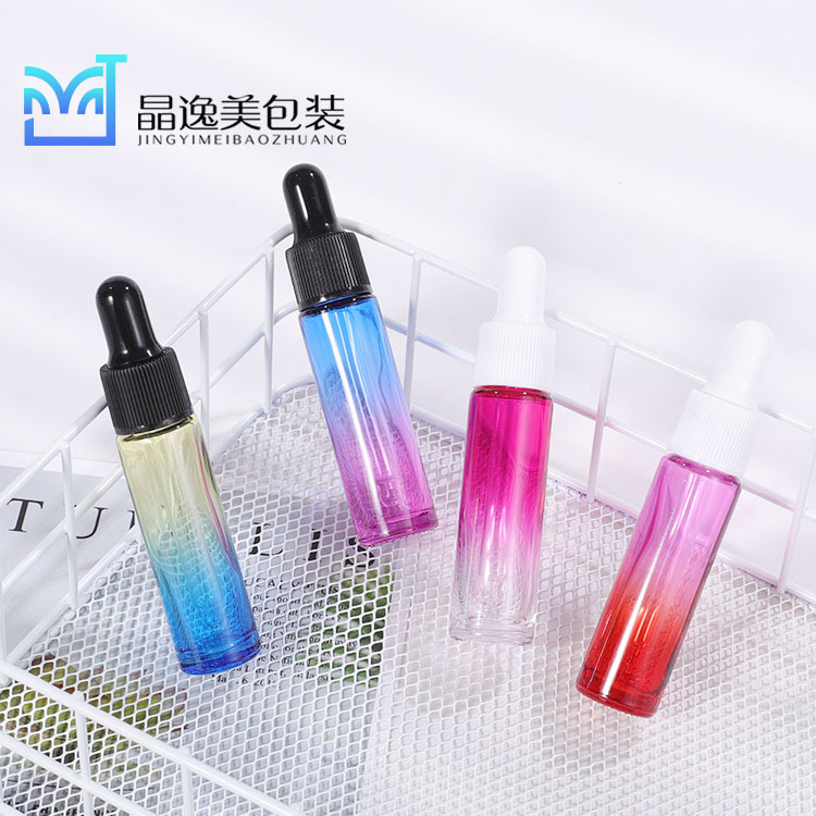 滴管瓶 10ml精油瓶 厚款滴管分装瓶 渐变色精油瓶