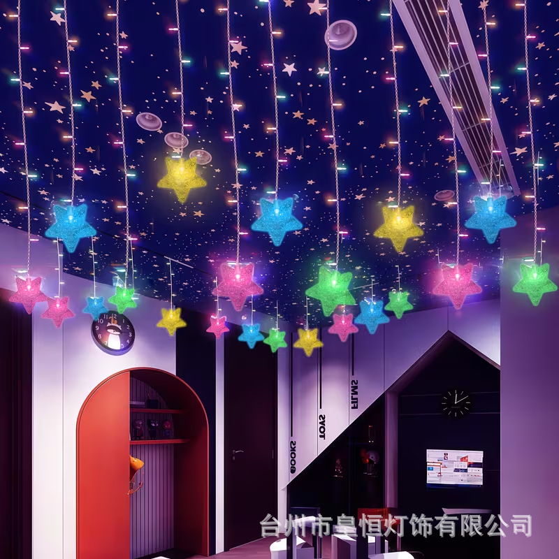 Cinco estrellas perladas - luz colorida