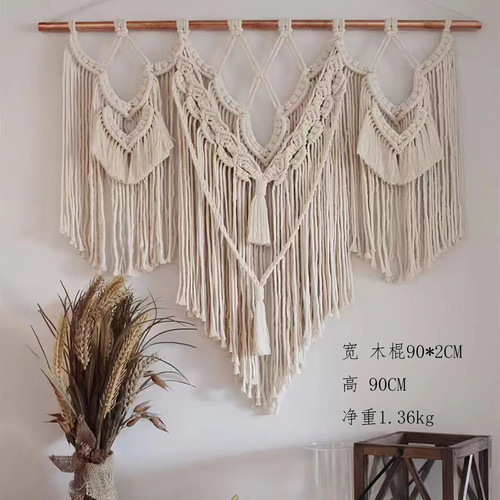 Bestselling Bohemian Style Handmade Cotton Thread Woven Curtain for Wedding Decorations