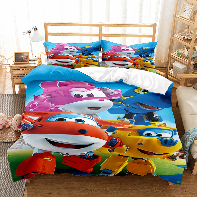 Anime Three-piece Bedding Set With Magical Flying Man Print_voghion.com