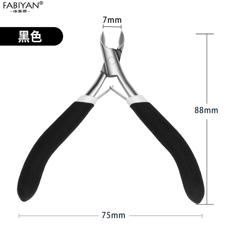 Venta directa de fábrica tijeras de piel muerta tijeras de acero inoxidable cortaúñas alicates de piel muerta de púas mango de inmersión de plástico herramientas de uñas de manicura