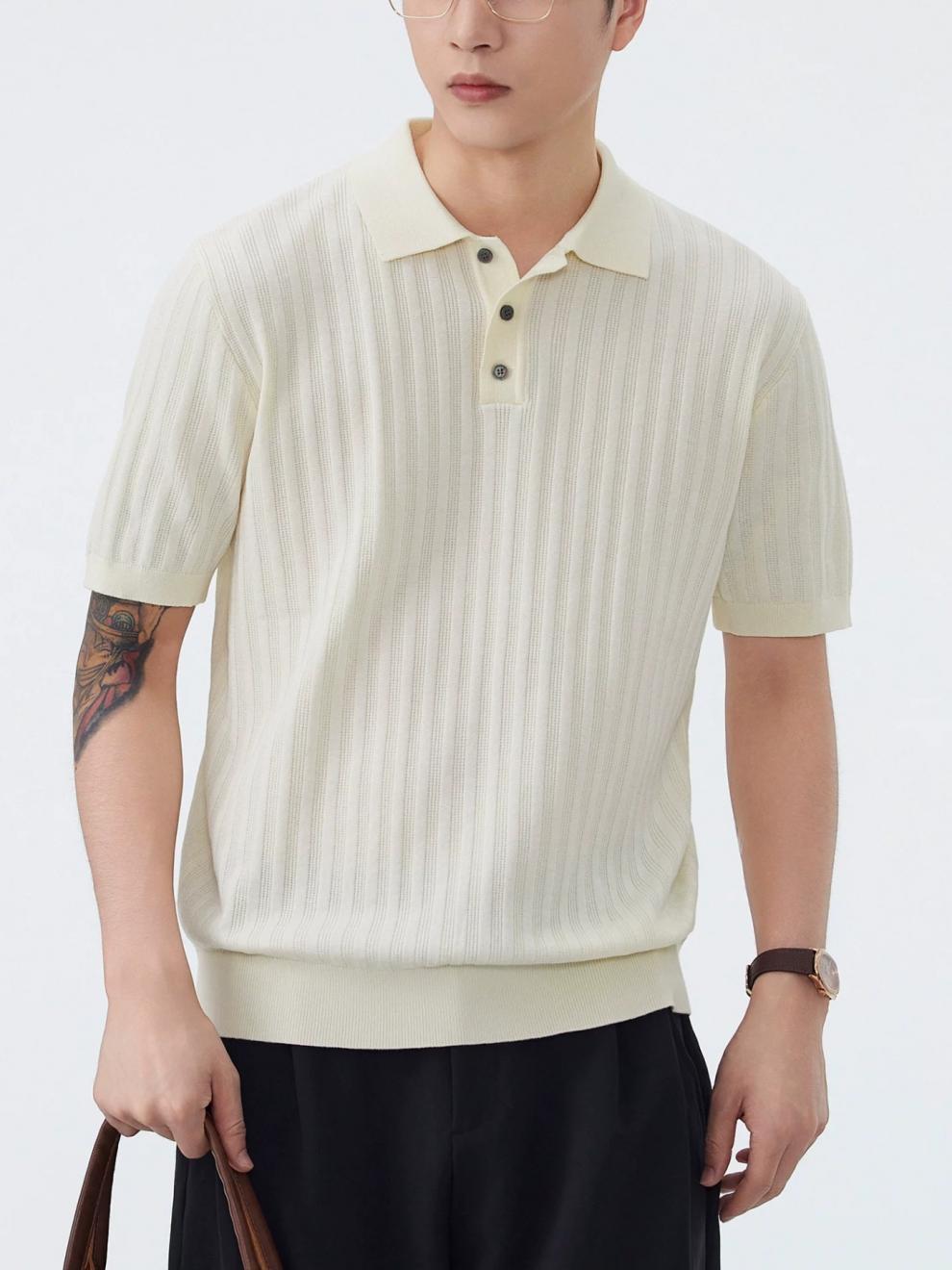 Summer New Arrival Men's Casual Polo Shirt Versatile Trendy And Luxurious Knitted Short Sleeve T-Shirt_viptrois.com