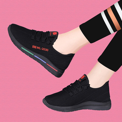 韩版女鞋2022新款时尚跑步鞋秋季飞织运动鞋女老北京布鞋妈妈鞋女