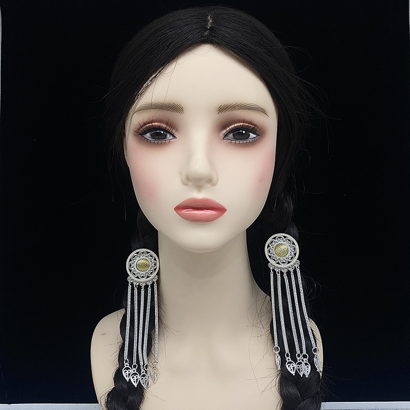 [Mongolian Style Hair Accessory] Ethnic Style Performance Hair Ornament with Sparkling Diamonds and Tassels