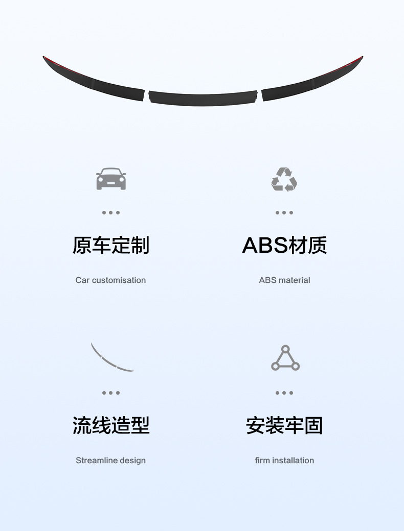 Suitable for Tesla's New Version of Model Y Segmented Rear Wing Tesla Car Spoiler Modification Accessories Wholesale