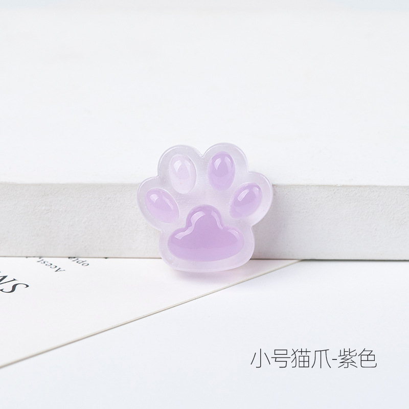 Accesorios de resina de dibujos animados luminoso lindo gato garra DIY crema pegamento teléfono móvil Shell parche accesorios para el cabello accesorios de parche de refrigerador