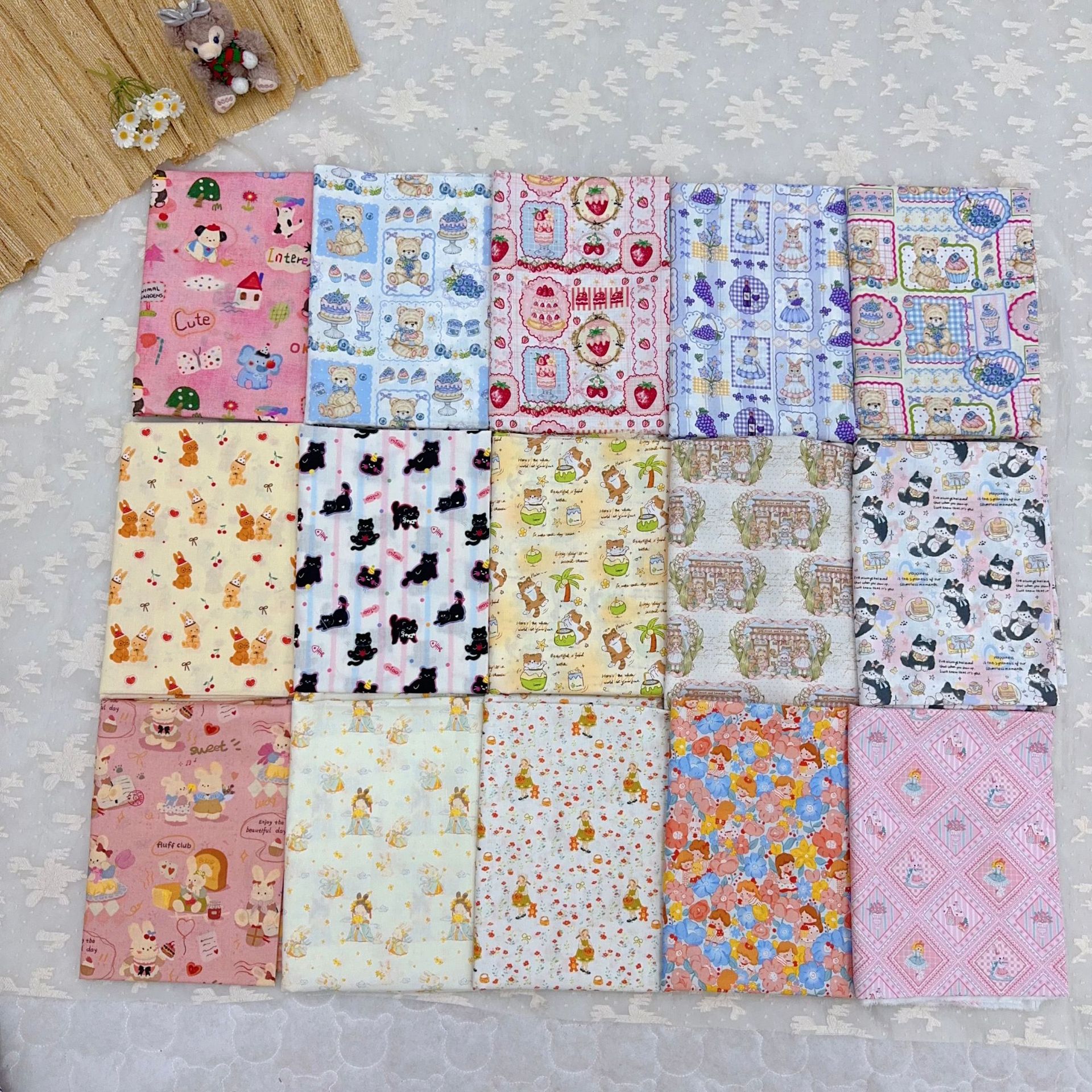 全棉40支数码 韩系卡通多品类 连衣裙童装女装亲子箱包手工DIY