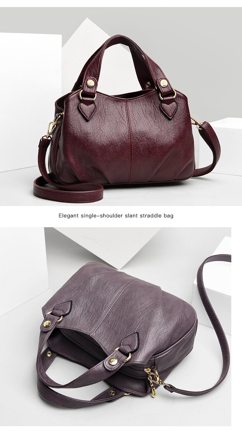 Retro Soft Leather Large Capacity Shoulder Crossbody Women's Handbag Small Bag_voghion.com