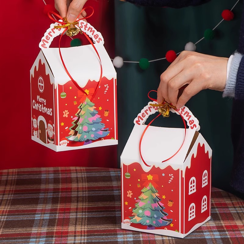 2025 Navidad Bo Bo Cup Cake Decoración de la casa caja de mano caja de embalaje de postres juntos para la Navidad