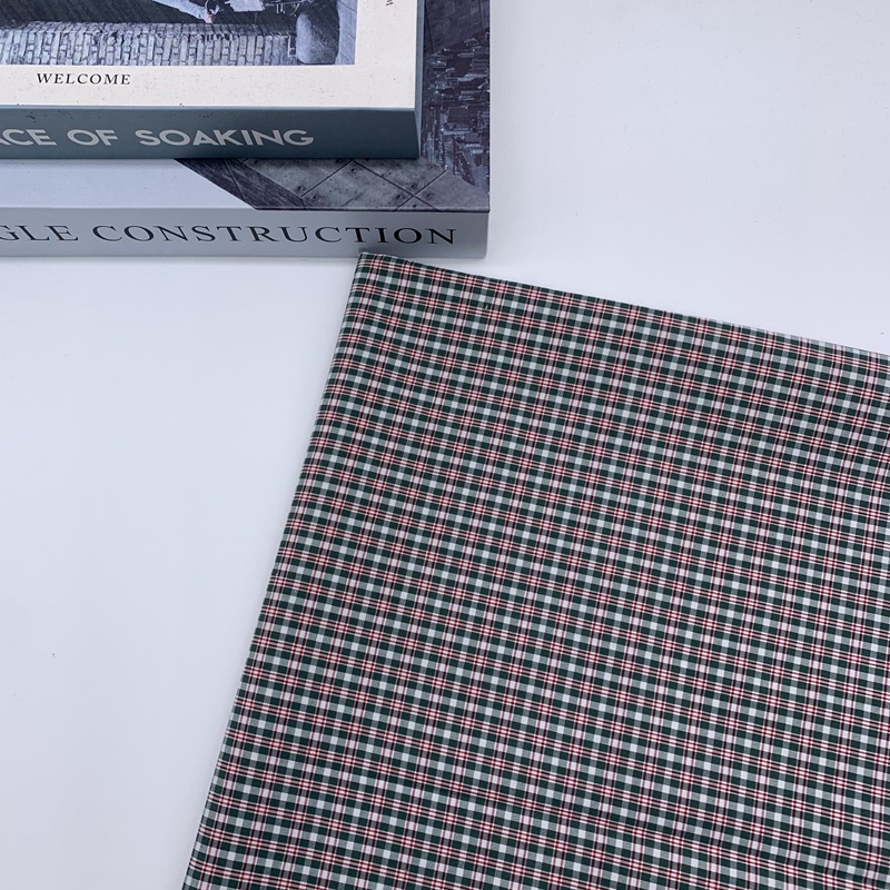 miu外套格子布 色织全棉高密平纹格子面料 夹克格子里布 衬衫格子