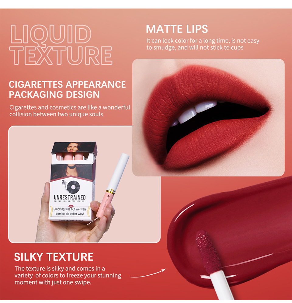 lakerain Cigarette Box Lipstick Matte Lip Gloss Lipstick set undefined