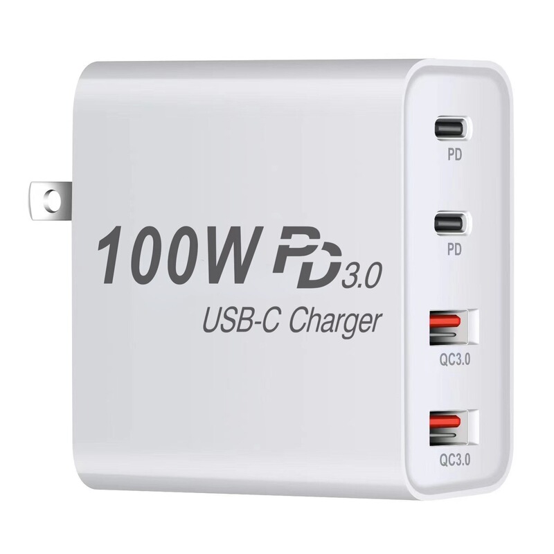 Pd100W Gallium Nitride Multi-Port Charger Mobile Phone Tablet Laptop Adapter Power Supply Fast Charging Portable