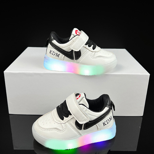 Spring and Autumn LED Non-slip Boys' Skate Shoes, Korean Style Low-top Girls' Skate Shoes