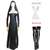 Veil + dress + white gloves + nun socks